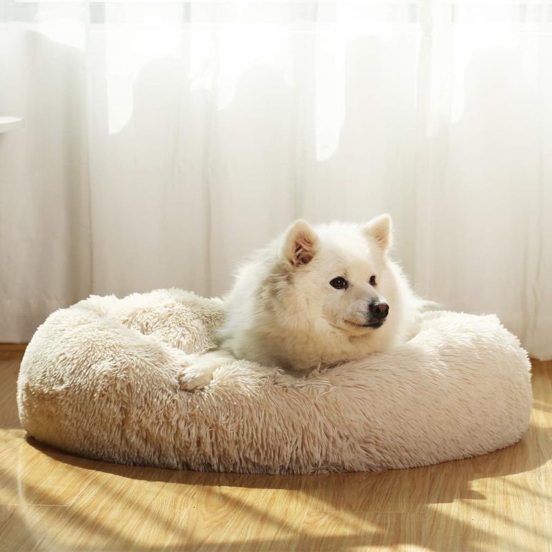 Peto-Raifu ペットベッド ペットクッション ペットマット ペットソファ ラウンド型 丸型 ドーナツペットベッド ぐっすり眠る ふわふわ もこもこ 暖かい 滑り止め 防寒 寒さ対策 洗える 猫