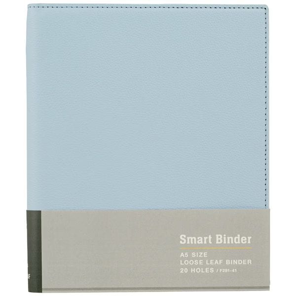 （まとめ買い）ファイルノート スマートバインダー A5 20穴 ブルーグレー F291-41 [x2]