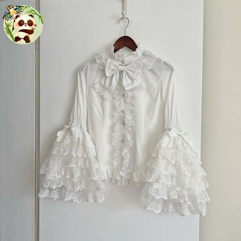 ロリータトップス 蝶結びシャツ かわいい新作 コスプレ シャツ ロリータブラウス