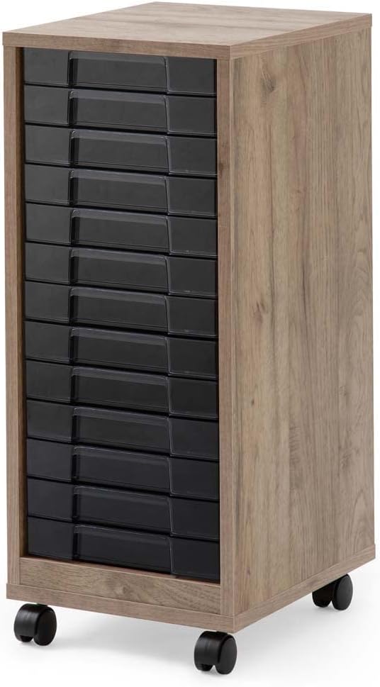 【浅型13段】 アイリスオーヤマ(IRIS OHYAMA) レターケース 木目 アッシュブラウン/クリアブラック A4 書類ケース 木製フロアケース 収納 棚 ケース デスク収納 書類収納 レター 手