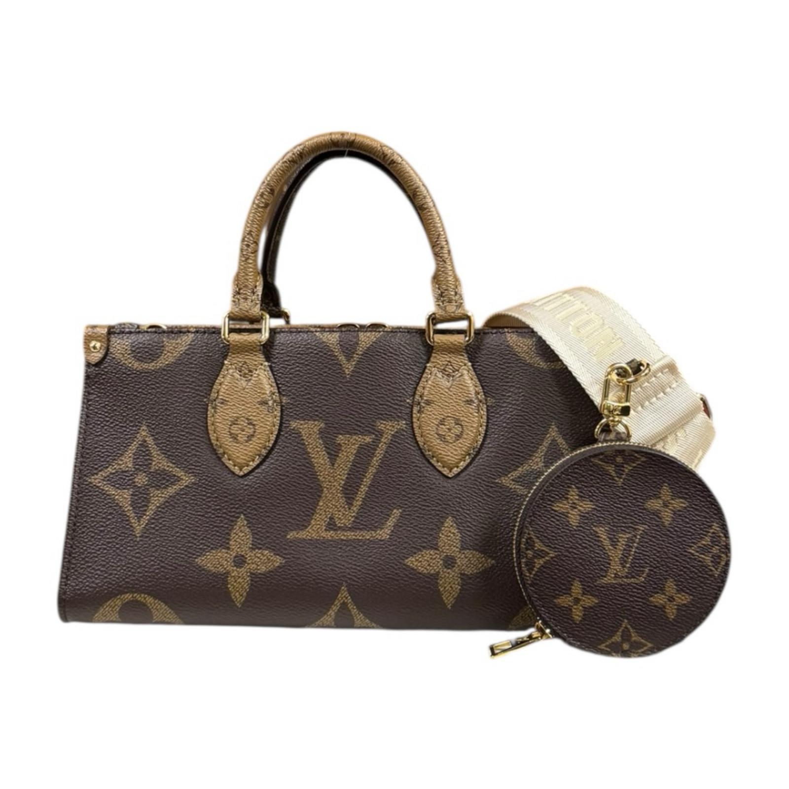 ルイヴィトン オンザゴーEW モノグラムリバース・キャンバス ショルダーバッグ モノグラムリバース M46653 ブラウン LOUIS VUITTON 中古
