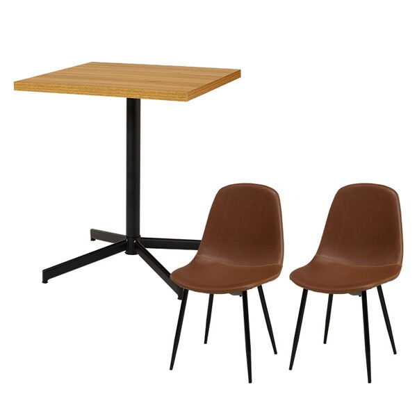 LT-4930NA-34BR-S テーブル&チェア3点セット ナチュラル/ブラウン メーカー直送