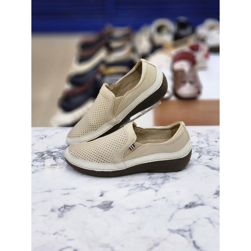 女性ノンスリップゴム底3Cmヒール スリッポン AAAQOTTQ455