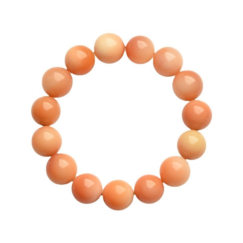 天然水晶天然翡翠ビルマトパーズラウンドビーズブレスレット大粒子ピーチイエロードラゴン翡翠ブレスレット工場直接販売