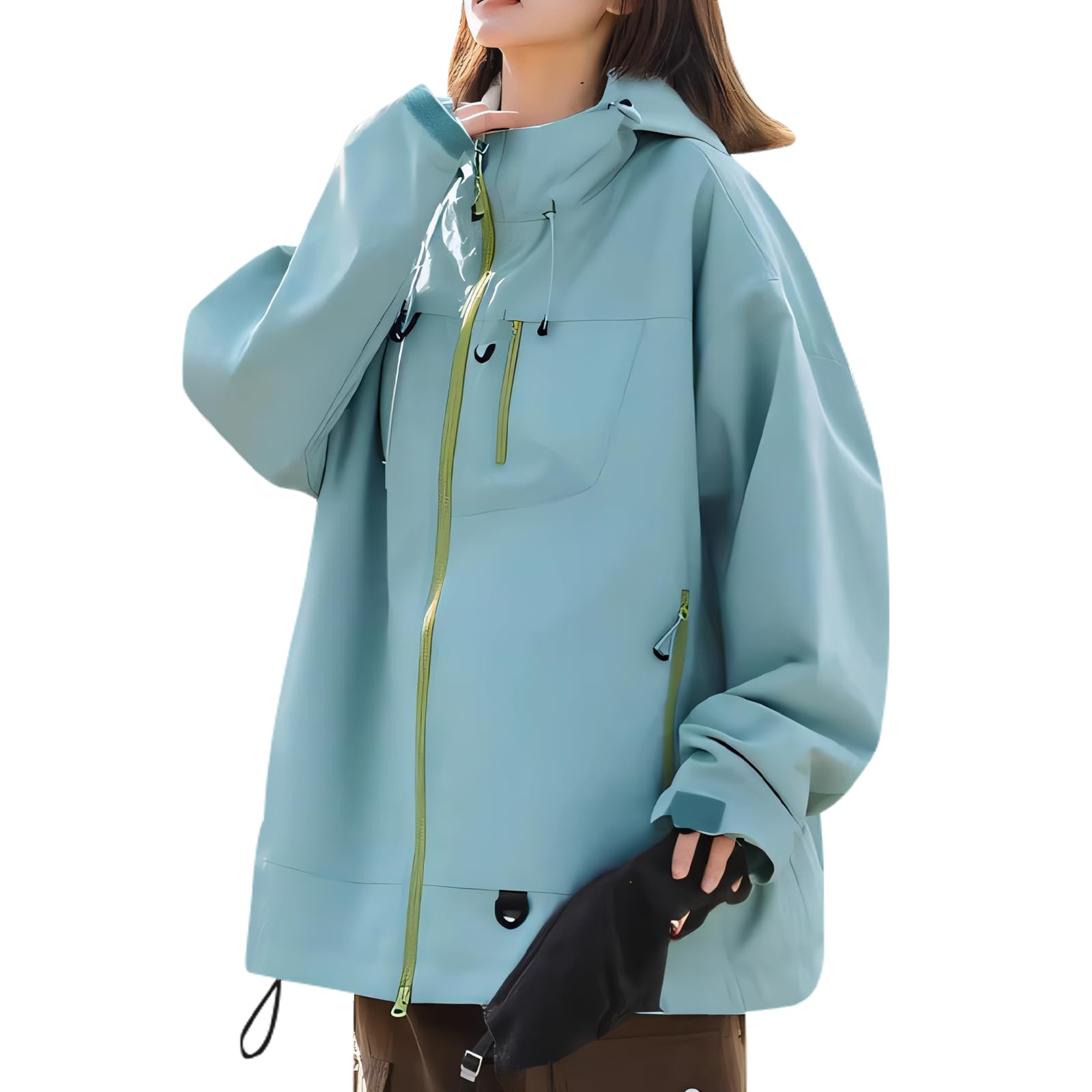 [ｉｎｏｔｅｎｋａ] ウインドブレーカー レディース マウンテンパーカー ブルゾン 撥水 防風 ゆったり ジャケット 大きいサイズ 春 秋 登山 アウター 軽量 男女兼用