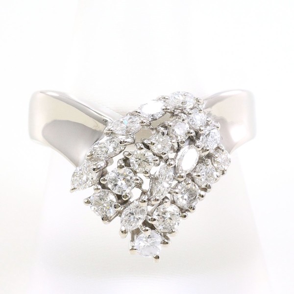 PT900 プラチナ リング 指輪 16.5号 ダイヤ 1.01 カード鑑別書 ジュエリー 中古 93,005円