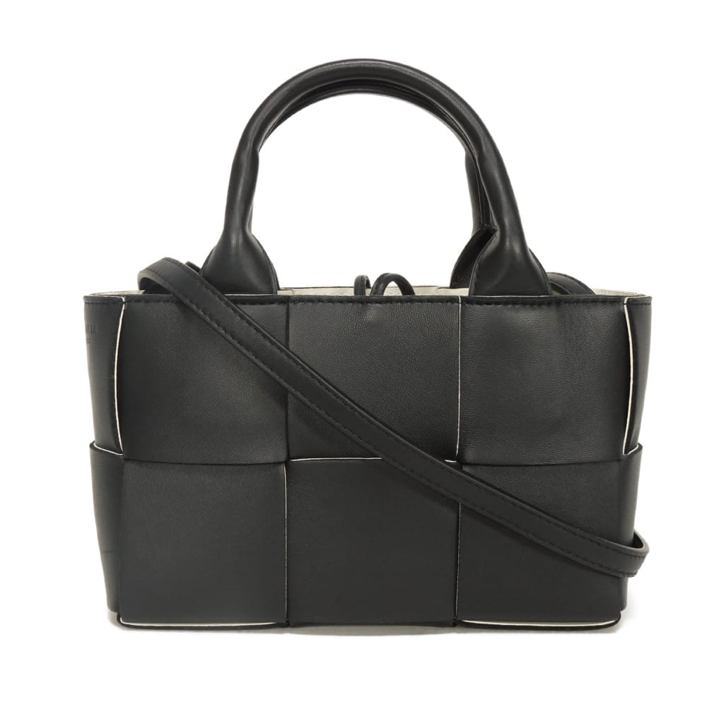 【中古】BOTTEGAVENETA トートバッグ ホワイト 2WAY RFID IC キャンディ アルコ トート マキシ イントレチャート 729029 VMAY3 1283