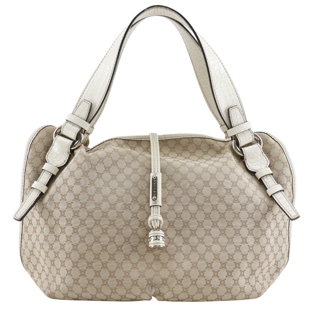 マカダム トートバッグ キャンバス クロコダイル ベージュ レディース 中古品