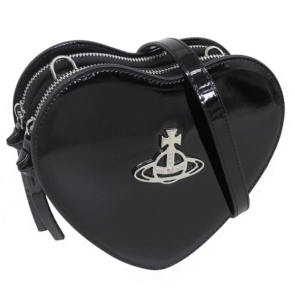 ヴィヴィアンウエストウッド バッグ レディース ショルダーバッグ レザー ブラック LOUISE HEART CROSSBODY 4304006MUL001ON403 VIVIENNE WESTWOO