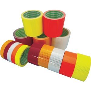 日東エルマテリアル 高輝度プリズム反射テープ（蛍光色） 90mmx5m オレンジ 1巻