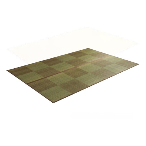 1031290060602 い草ラグ 花ござ カーペット 格子柄 ナチュラル 和室 洋室 裏不織布滑り止め 江戸間6畳 (約261×352cm)ブラウン 滑りにくい お手入れ簡単 メーカー直送