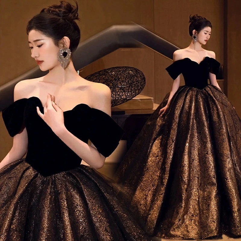 【SNS大人気】レディース ウェディングドレス カラードレス 結婚式　花嫁 披露宴　刺繍 二次会 パーティードレス 演奏会 お嫁さん 発表会 誕会 少女 　ブラック