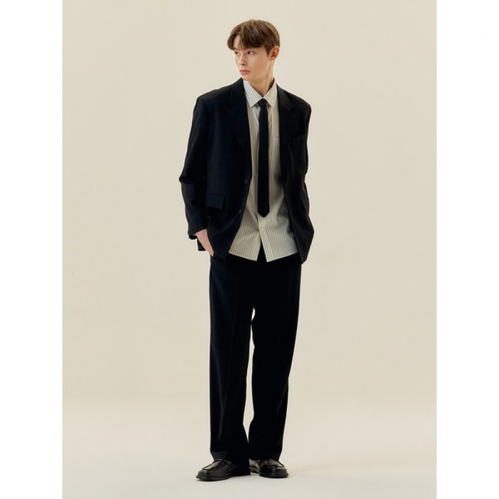 [マインドブリッジ] セミワイドツイルバンディングパンツ