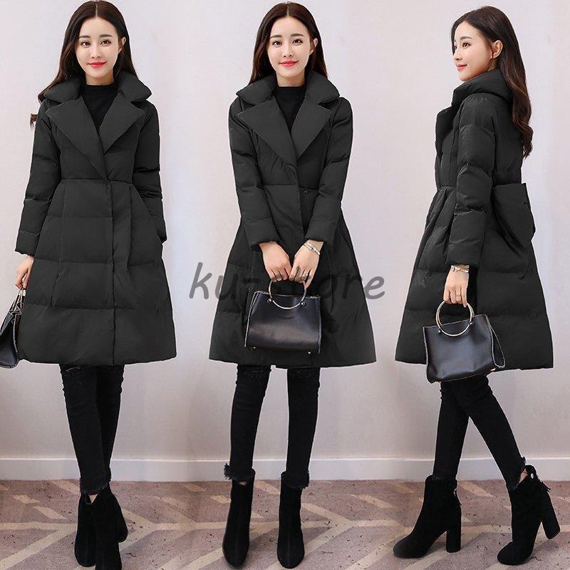 ダウン綿コート レディース 中綿コート Aライン リボン 軽い ダウンジャケット 可愛い 大きいサイズ 秋冬5色 アウター