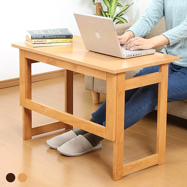 天然木折りたたみテーブル 高さ55cm/69cm