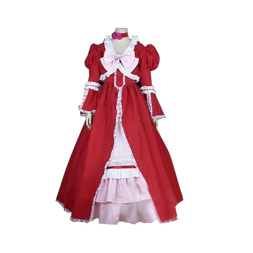 黒執事 エリザベス ミッドフォード 赤い礼服ドレス 風 コスプレ衣装 イベント 演出服 変装 二次会 COS Cosplay
