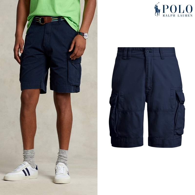 [ポロラルフローレン] 10.5インチ クラシック フィット ツイル カーゴ ショートパンツ / CARGO SHORT TWILL NAVY