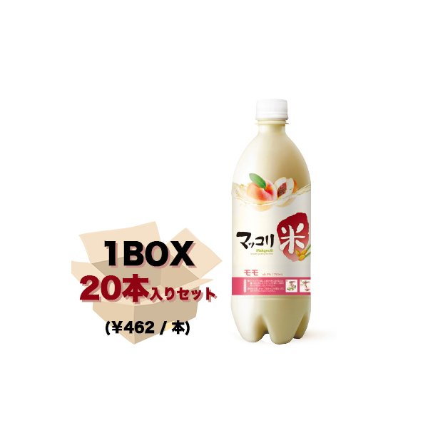 麹醇堂 米マッコリモモ 750ml(1BOX 20本入りセット)