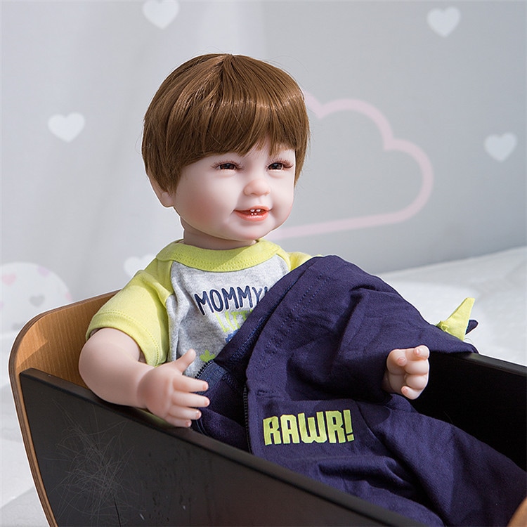 大人気 55cm かわいい 4本の歯 赤ちゃん 男の子 スマイリー ハッピー 人形