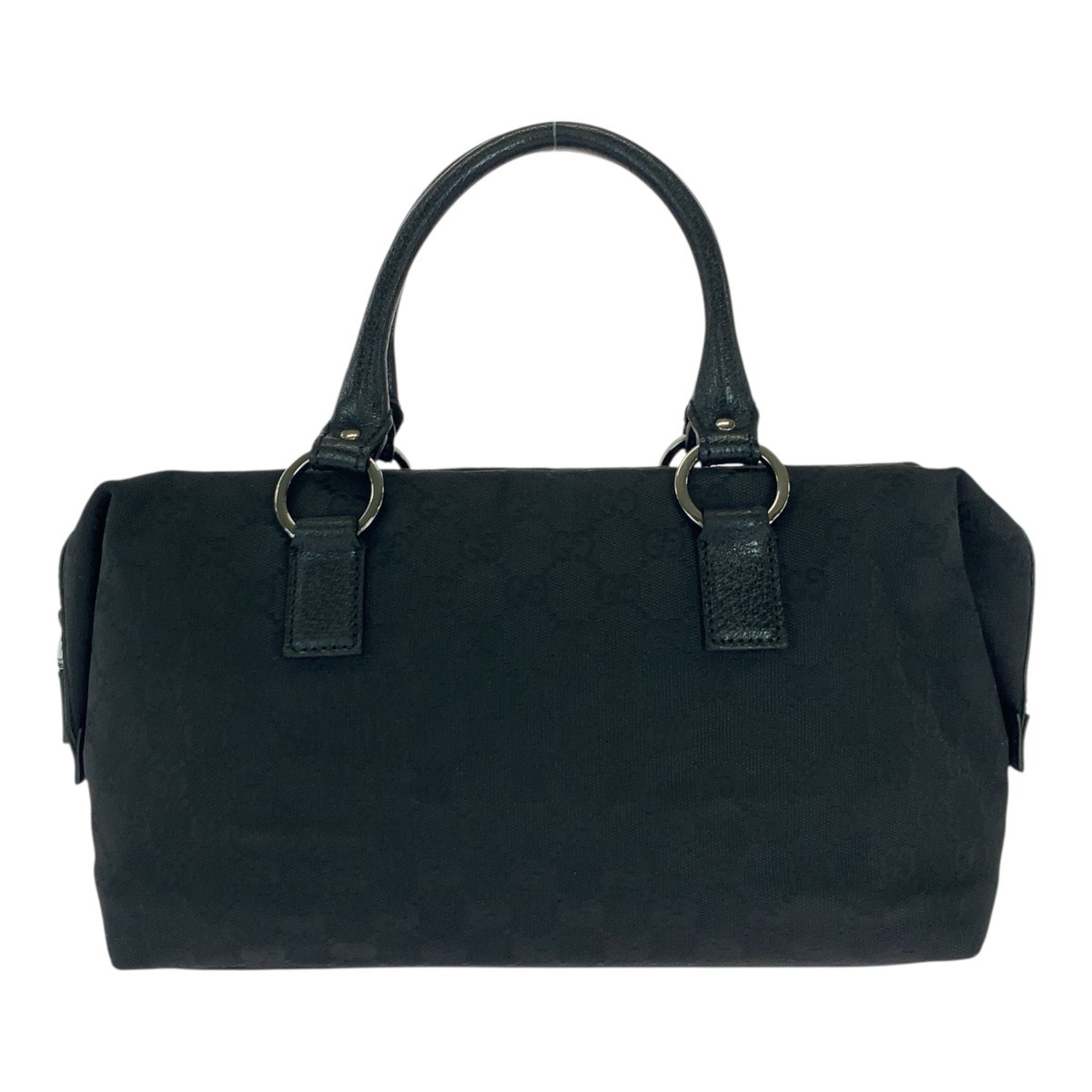 美品 ブラック 黒 シルバー金具 GGキャンバス 113009 ハンドバッグ レディース 504779