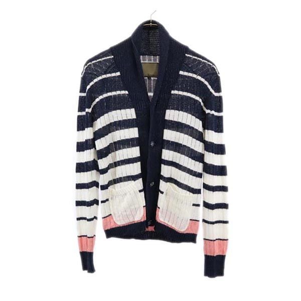 長袖 ニット カーディガン 1 ネイビー 他 コンチョボタン メンズ