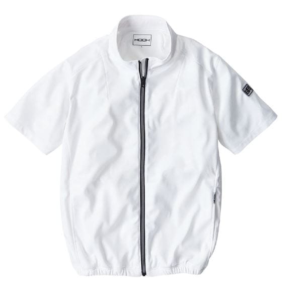 村上被服 HOOH 半袖ニットブルゾン V771 ホワイト サイズ：LL 服単品 [バッテリー/ファン/ケーブル別売]