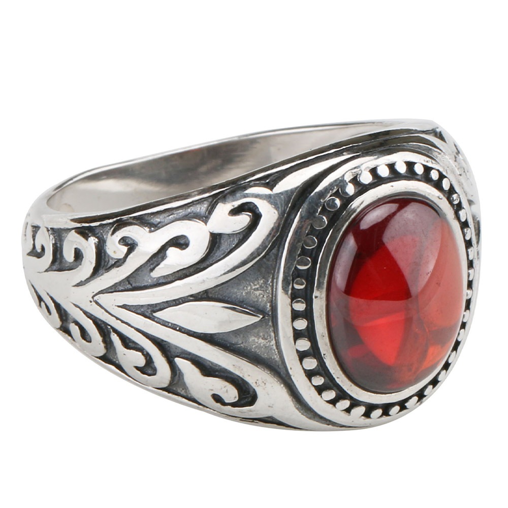 925 唐草カレッジストーンリング [rs164]