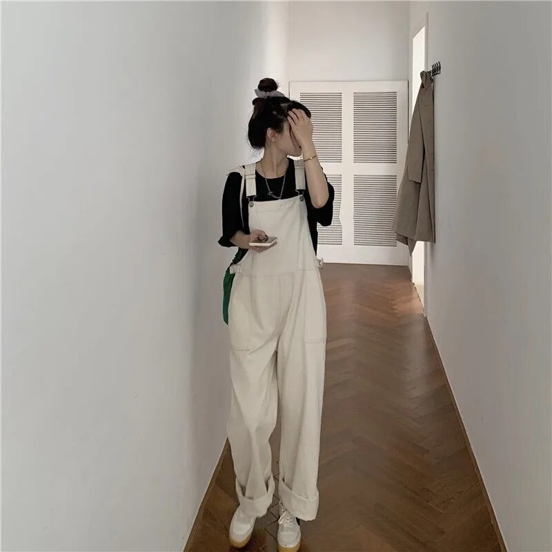 オールインワン韓版 ゆったりストレート ガウチョパンツ ハイウエスト 着痩せ効果テーパードパンツ 6,051円