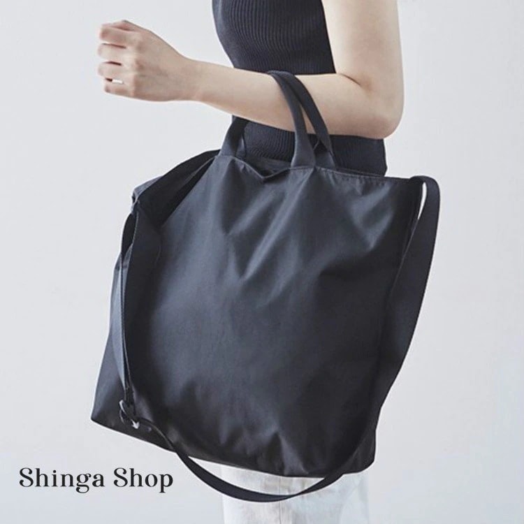 【メガ割】qoo10 トートバッグ レディース ナイロン 2way 軽量 ファスナー付き 軽い 小さめ a4 ショルダーバ