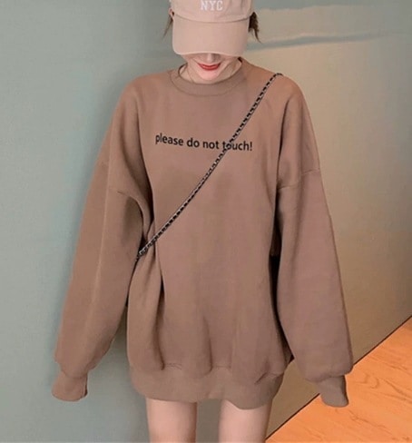 レディース トップス プルオーバー スウェット ロング 長袖 萌袖 ラウンドネック かわいい シンプル カジュアル おしゃれ こなれ感 ラフ メンズライク ボーイッシュ ルーズ キュート ナチュラル