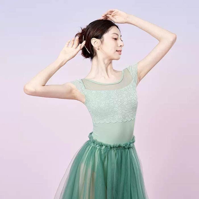 バレエ レオタード 大人 胸元 レース バレエレオタード エレガント 大人バレエ スカートなし 胸パットポケット付き レオタード レッスン着 練習 大人 ジュニア30%までに制限