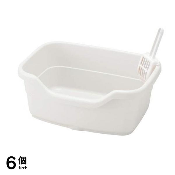 リッチェル 猫用 ラプレ ネコトイレ 深型40 本体 1組入 (ホワイト) 6個セット