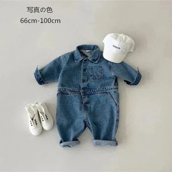 メガ割赤ちゃん ベビー服 デニムカバーオール ロンパース 服 長袖 新生児 可愛い 女の子 男の子 オールインワン 韓国子供服 新生児用 お出かけ 通園958