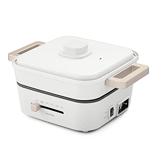 アイリスオーヤマ ホットプレート グリル鍋 3枚プレートセラミックコート鍋 たこ焼き 平面プレ