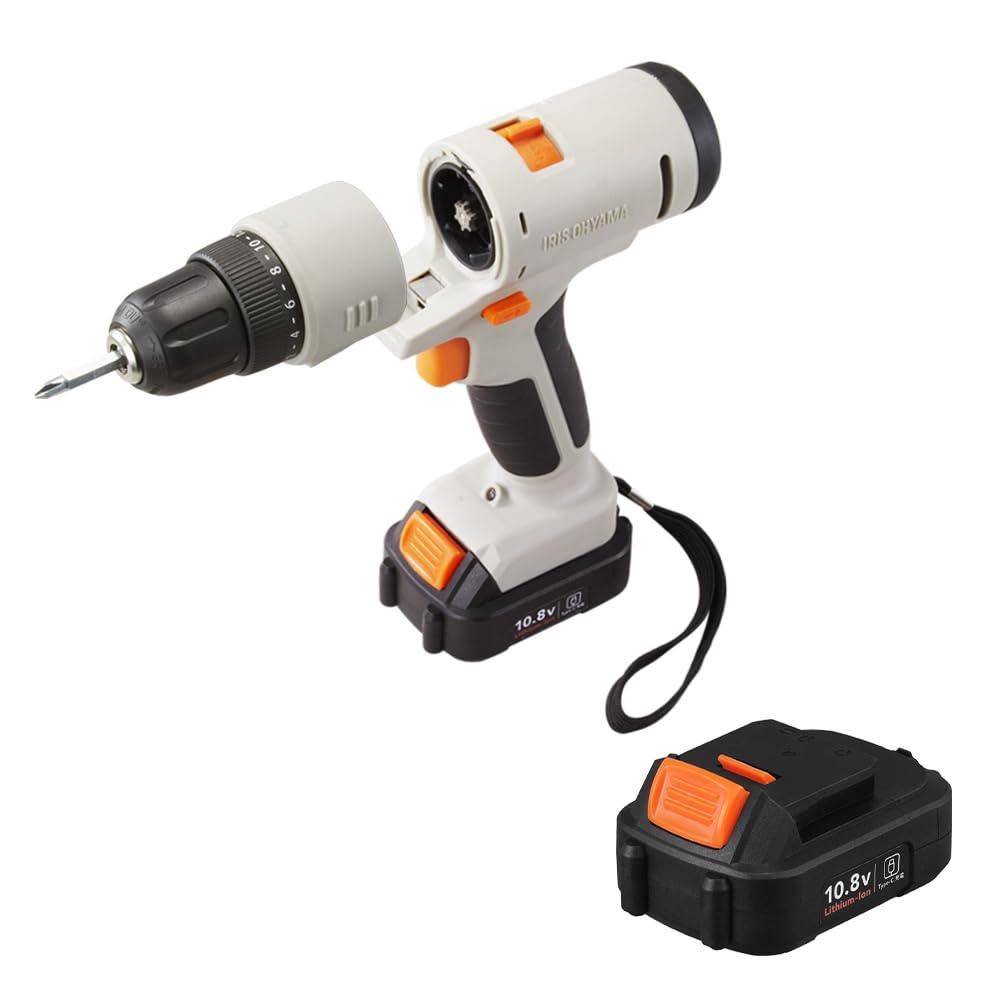 【バッテリー+1個 期間限定セット】アイリスオーヤマ 10.8Vマルチギア 充電式ドリルドライバーセット PJM10DRS＋type-c充電バッテリー DBL1020C
