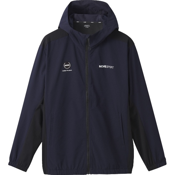 デサント DESCENTE ムーブスポーツ MOVE SPORT AIRY TRANSFER TOUGH ライトリップ フードロゴ フルジップフーディー DMMXJF12-NVBK