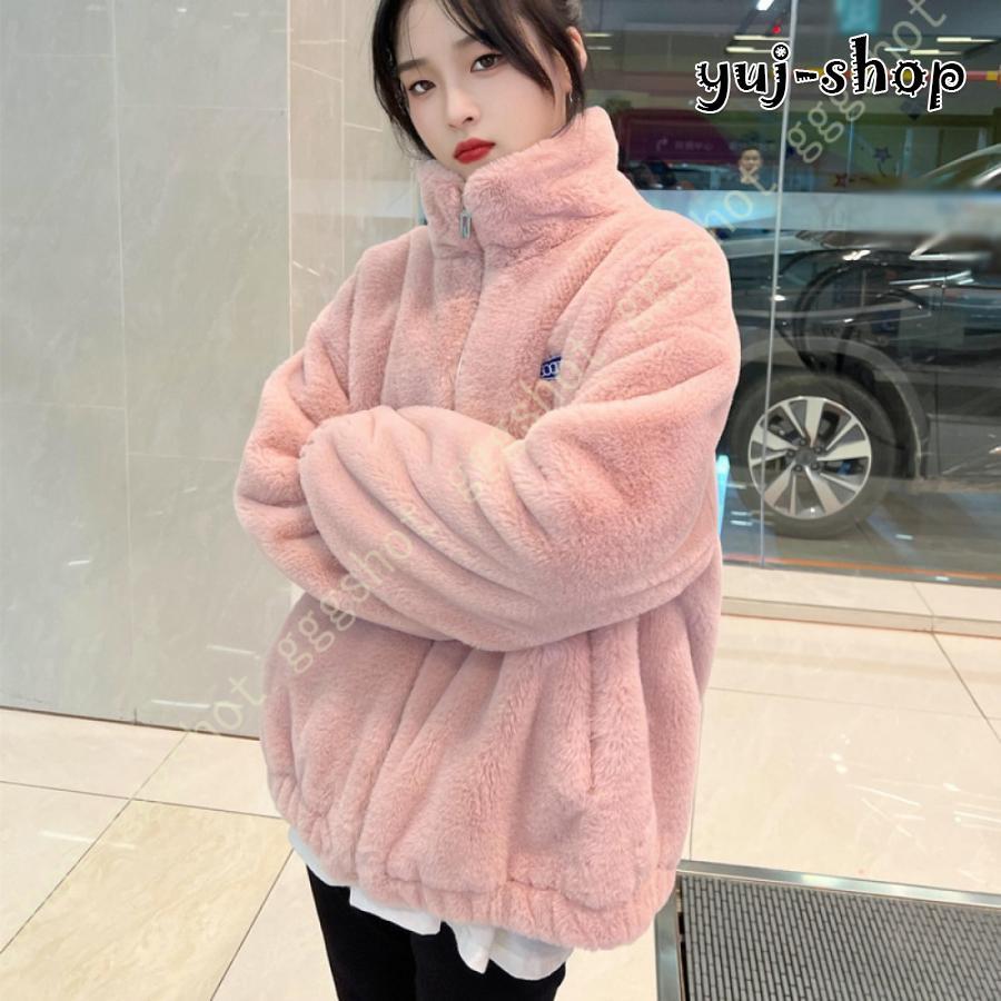 品質いいな レディース ボアジャケット もこもこ 高防寒 可愛い ゆったり アウター ボアコート ボアブルゾン カジュアル 服 アウトドア 暖かい 防寒コート