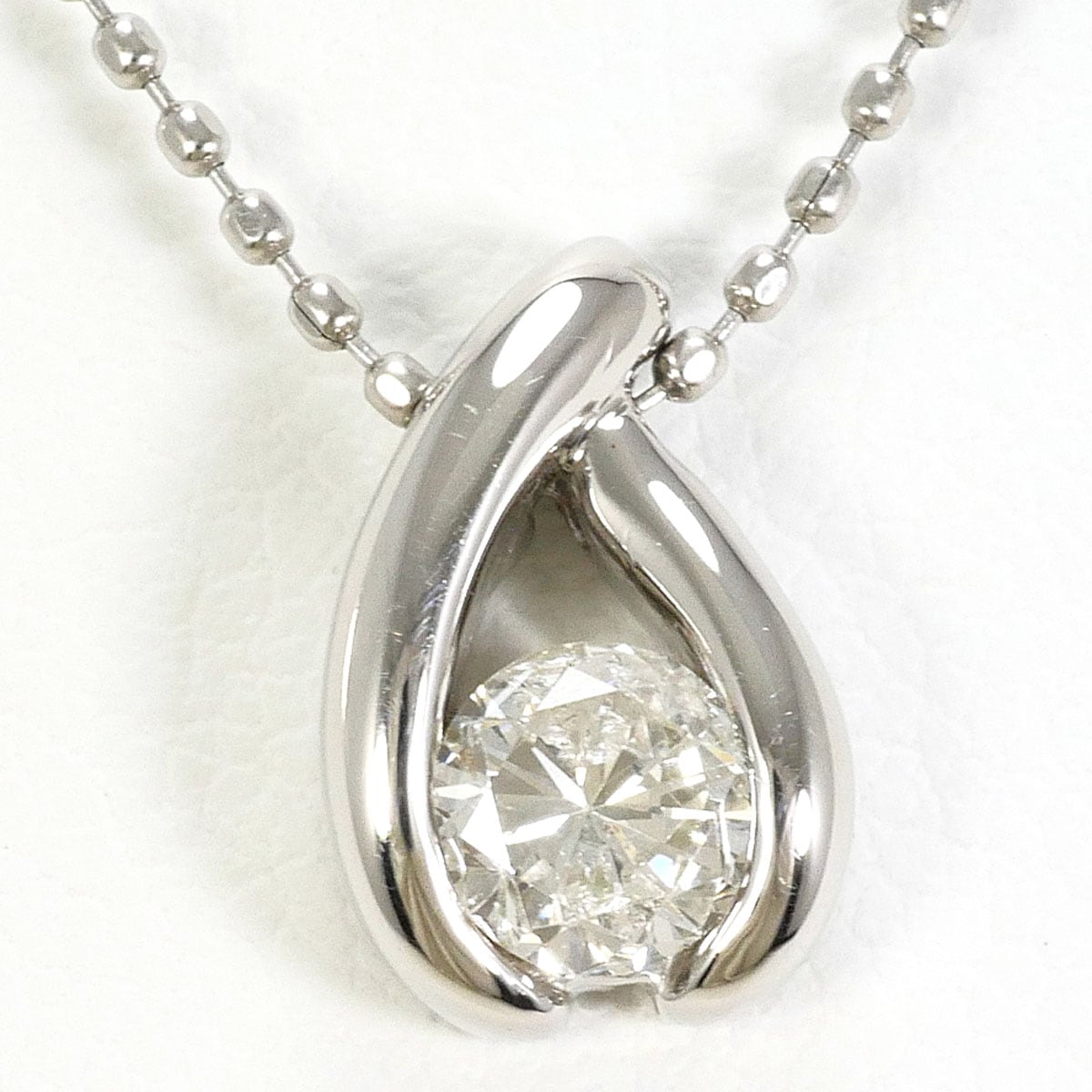 PT900 プラチナ PT850 プラチナ ネックレス ダイヤモンド 0.327ct I1 鑑定書 総重量約3.2g 約41cm 中古