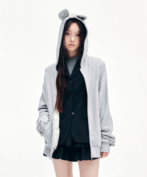 ☆ジェニー着用☆【YOUHEE】☆YOUHEE RIBBON HOOD ZIP-U.P
