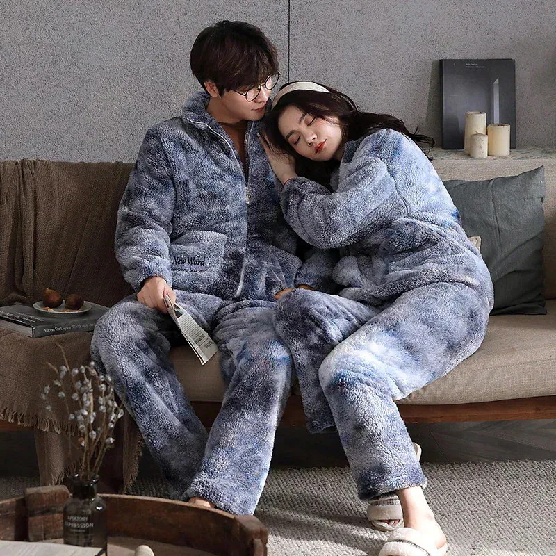 パジャマ カップル ペアパジャマ もこもこ ウェア 上下セット ペアルック 可愛い ふわふわ