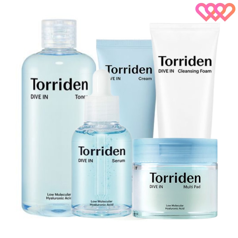 【5種セット】 ダイブインマルチパッド 80枚 + トナー 300ml + セラム 50ml + クリーム 80ml + クレンジングフォーム 120ml