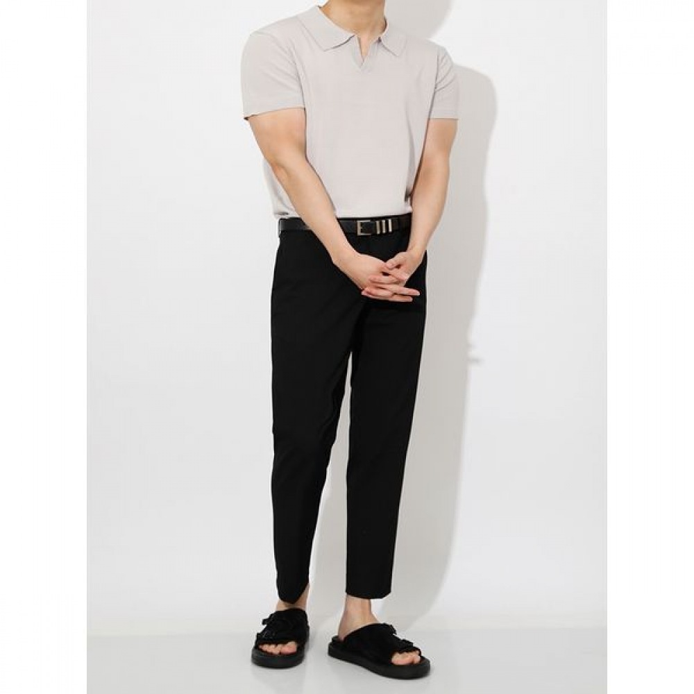 [ハリソン] マッスルスリムフィットオープンカラーニットショートスリーブHA-1049 WELC1025