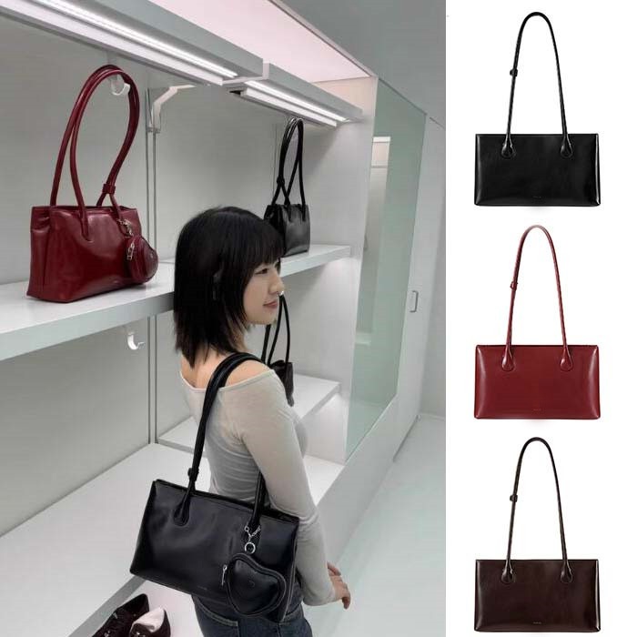 Square Low Bag 3色 スクエア ジッパー ミディアム ショルダーバッグ【並行輸入品】
