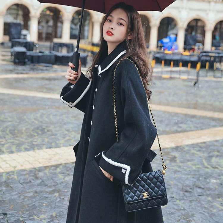 人気沸騰新柄追加 チェスターコート レディース 秋冬 厚手 黒 ロング丈 ラシャコートひざ下 厚手オーバー アウター 通勤 着痩せ オシャレ 大人