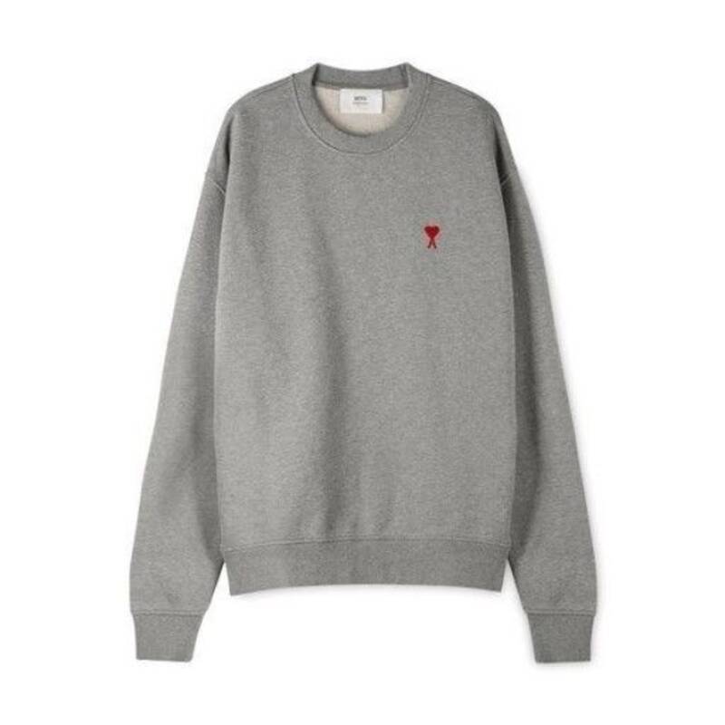 Ami BFUSW001 730 055 スモールハート クルーネックTシャツ グレー [国内配送]