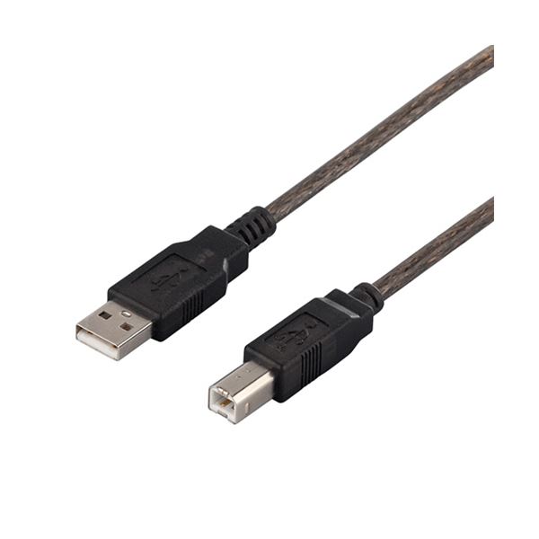 （まとめ） バッファローUSB2.0ケーブル（A to B） ブラックスケルトン 1.5m BSUAB215BS 1本 [x3セット]