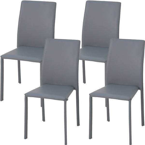 あずま工芸 ダイニングチェア スタッキング可能 グレー(4脚入) TDC-9765