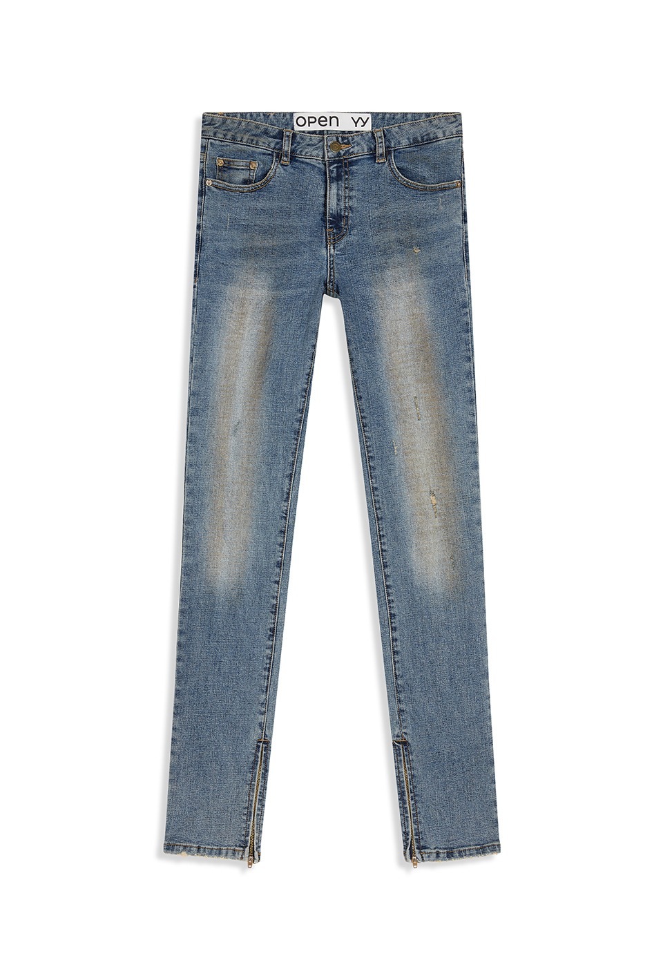 【OPEN Yy】 25FW ZIP SLIT SKINNY JEANS : BLUE