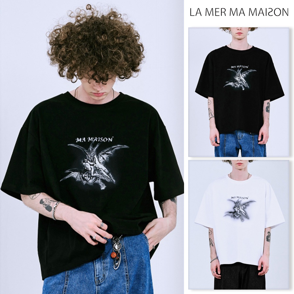 【LA MER MA MAISON】23SS★ BACK PRINT HALF-T MUSINSA | LA MER MA MAISON BACK PRINT HALF-T BLACK