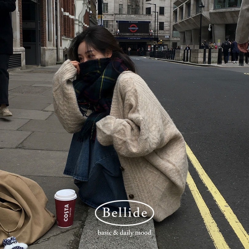 [MADE] ケーブルオーバーフィットカーディガン cd1255